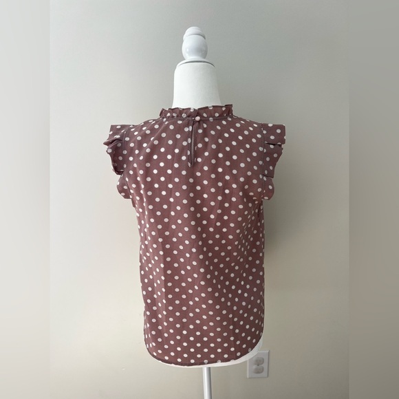 Monteau Los Angeles Short Sleeve Polka Dot Blouse - Picture 3 of 8